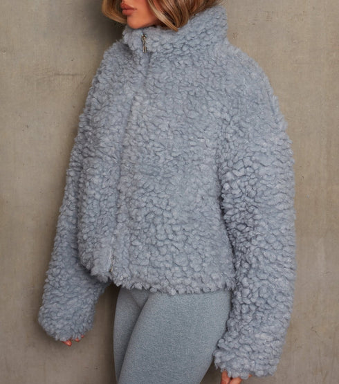 Fashion Cashmere Cardigan Short Jacket Lamb Wool Coat Women - ROUTINE FASHION